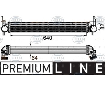 Интеркулер (охладител за въздуха на турбината) HELLA 8ML 376 746-141 за AUDI A1 (8X1, 8XK) от 2010 до 2018