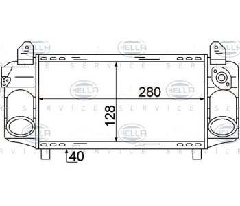 Интеркулер (охладител за въздуха на турбината) HELLA 8ML 376 723-421 за AUDI A2 (8Z0) от 2000 до 2005