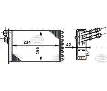 Топлообменник, отопление на вътрешното пространство HELLA 8FH 351 311-021 за VOLKSWAGEN BORA (1J6) комби от 1999 до 2005