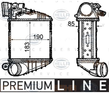 Интеркулер (охладител за въздуха на турбината) HELLA 8ML 376 760-591 за VOLKSWAGEN BORA (1J6) комби от 1999 до 2005