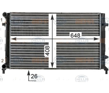 Радиатор, охлаждане на двигателя HELLA 8MK 376 700-494 за AUDI A3 (8P1) от 2003 до 2008