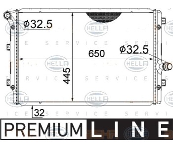 Воден радиатор HELLA за AUDI TT (8J3) от 2006 до 2014