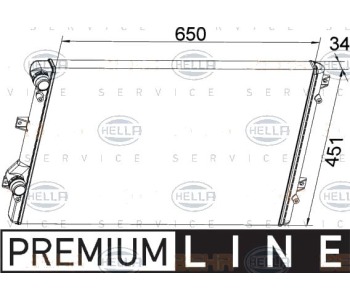Воден радиатор HELLA за AUDI TT (8J3) от 2006 до 2014