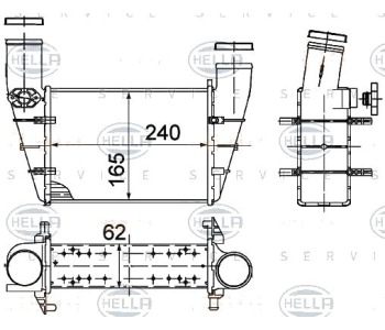 Интеркулер (охладител за въздуха на турбината) HELLA 8ML 376 727-581