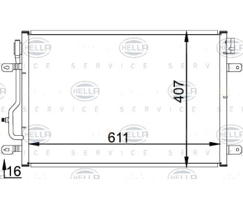 Кондензатор климатизации HELLA за AUDI A4 кабриолет (8H7, B6, 8HE, B7) от 2002 до 2009