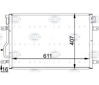 Кондензатор климатизации HELLA за AUDI A4 кабриолет (8H7, B6, 8HE, B7) от 2002 до 2009