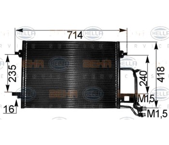 Кондензатор, климатизация HELLA 8FC 351 038-681 за AUDI A6 Avant (4B5, C5) от 1997 до 2005