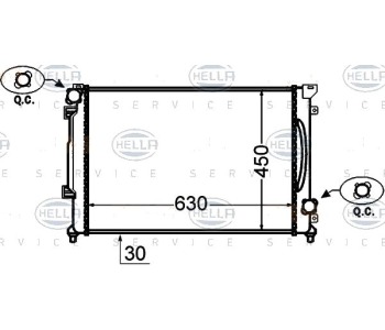 Радиатор, охлаждане на двигателя HELLA 8MK 376 766-191 за AUDI A6 (4B2, C5) от 1997 до 2005