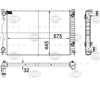 Радиатор, охлаждане на двигателя HELLA 8MK 376 732-511 за AUDI A6 Avant (4F5, C6) от 2005 до 2011