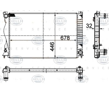 Радиатор, охлаждане на двигателя HELLA 8MK 376 749-441 за AUDI A6 (4F2, C6) от 2004 до 2011