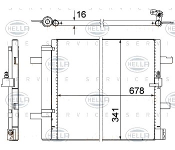 Кондензатор, климатизация HELLA 8FC 351 319-411 за AUDI A6 (4G2, C7, 4GC) от 2010 до 2018