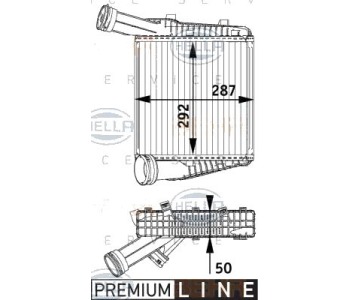 Интеркулер (охладител за въздуха на турбината) HELLA 8ML 376 729-571 за AUDI Q7 (4L) от 2006 до 2009