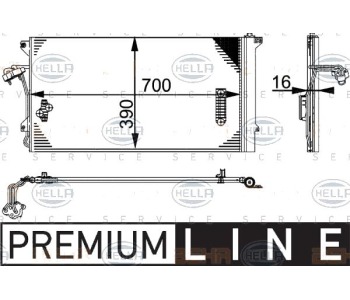 Кондензатор, климатизация HELLA 8FC 351 317-461 за VOLKSWAGEN TOUAREG (7LA, 7L6, 7L7) от 2002 до 2010