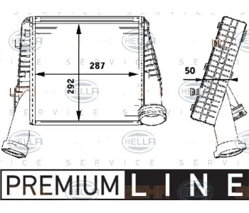 Интеркулер (охладител за въздуха на турбината) HELLA 8ML 376 723-481 за VOLKSWAGEN TOUAREG (7LA, 7L6, 7L7) от 2002 до 2010