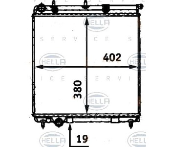 Воден радиатор HELLA за CITROEN C3 Pluriel (HB) от 2003 до 2010
