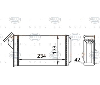 Топлообменник HELLA за PEUGEOT 106 I (1A, 1C) от 1991 до 1996