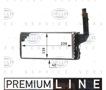 Топлообменник, отопление на вътрешното пространство HELLA 8FH 351 311-651 за PEUGEOT 106 I (1A, 1C) от 1991 до 1996