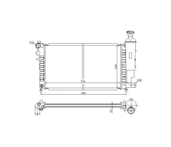 Воден радиатор TOP QUALITY за PEUGEOT 106 II (1) от 1996 до 2004
