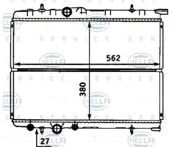 Радиатор, охлаждане на двигателя HELLA 8MK 376 718-161 за PEUGEOT 307 (3H) SW комби от 2002 до 2008