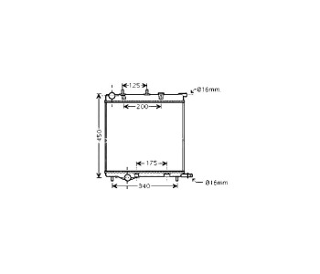 Воден радиатор P.R.C за CITROEN C2 (JM) от 2003 до 2009