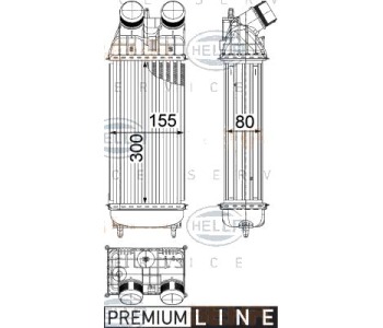 Интеркулер (охладител за въздуха на турбината) HELLA 8ML 376 822-241 за PEUGEOT BIPPER (AA_) товарен от 2008