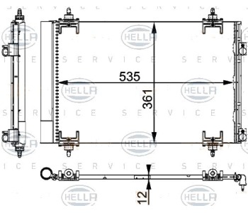 Кондензатор, климатизация HELLA 8FC 351 317-564 за PEUGEOT 3008 (M_) от 2016