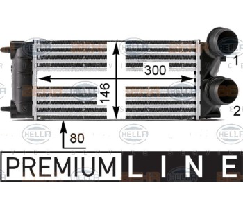 Интеркулер (охладител за въздуха на турбината) HELLA 8ML 376 700-071 за CITROEN BERLINGO (B9) товарен от 2008 до 2018