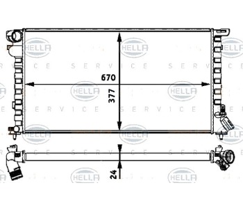 Воден радиатор HELLA за CITROEN XSARA (N1) от 1997 до 2005