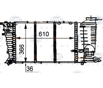 Радиатор, охлаждане на двигателя HELLA 8MK 376 707-281 за PEUGEOT 306 (7E, N3, N5) комби от 1994 до 2002
