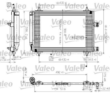 Кондензатор климатизации VALEO за PEUGEOT 307 (3E) Break комби от 2002 до 2008
