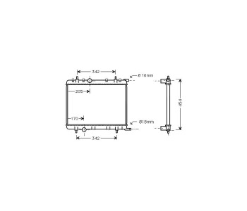 Воден радиатор P.R.C за PEUGEOT 307 (3E) Break комби от 2002 до 2008