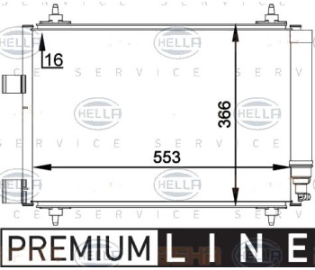 Кондензатор, климатизация HELLA 8FC 351 300-661 за PEUGEOT 307 (3E) Break комби от 2002 до 2008