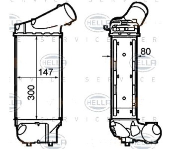 Интеркулер HELLA за PEUGEOT 308 (T7) от 2007 до 2013