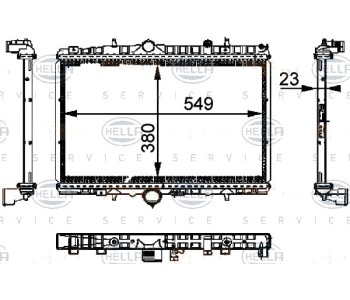 Радиатор, охлаждане на двигателя HELLA 8MK 376 714-394 за CITROEN C5 II (RC) от 2004 до 2008