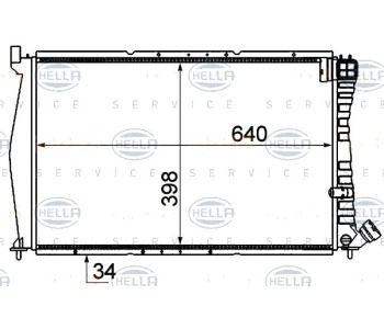 Радиатор, охлаждане на двигателя HELLA 8MK 376 716-561 за PEUGEOT 406 (8B) седан от 1995 до 2005