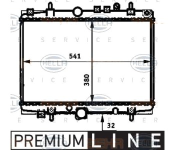 Радиатор, охлаждане на двигателя HELLA 8MK 376 714-401 за PEUGEOT 406 (8E/F) комби от 1996 до 2004