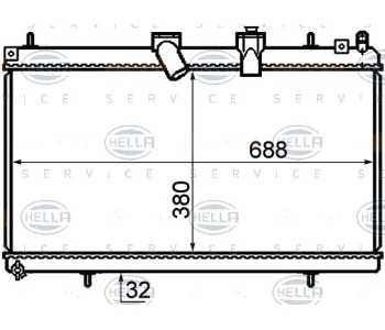 Радиатор, охлаждане на двигателя HELLA 8MK 376 732-761 за CITROEN C5 II (RE) комби от 2004 до 2008