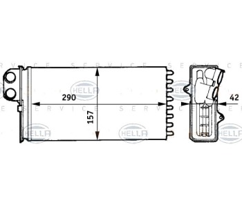 Топлообменник, отопление на вътрешното пространство HELLA 8FH 351 313-431 за CITROEN XM (Y4) комби от 1994 до 2000