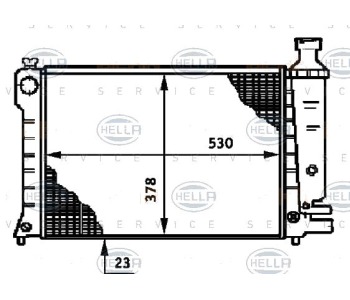 Воден радиатор HELLA за PEUGEOT 605 (6B) от 1989 до 1999