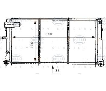 Радиатор, охлаждане на двигателя HELLA 8MK 376 707-211 за PEUGEOT 605 (6B) от 1989 до 1999
