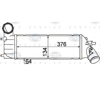 Интеркулер (охладител за въздуха на турбината) HELLA 8ML 376 776-251 за CITROEN C8 (EA, EB) от 2002 до 2014