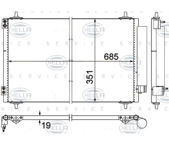 Кондензатор, климатизация HELLA 8FC 351 309-411 за CITROEN C8 (EA, EB) от 2002 до 2014