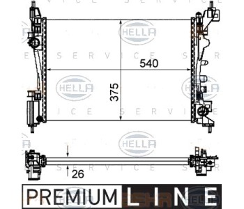 Радиатор, охлаждане на двигателя HELLA 8MK 376 754-571 за CITROEN NEMO (AA) товарен от 2008