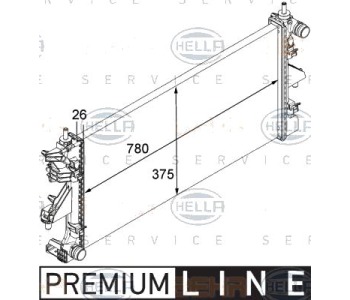 Радиатор, охлаждане на двигателя HELLA 8MK 376 745-021 за PEUGEOT BOXER пътнически от 2006