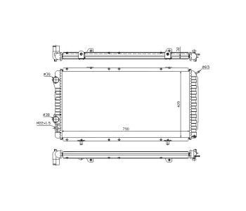 Воден радиатор TOP QUALITY за PEUGEOT BOXER (ZCT_) платформа от 1994 до 2002