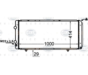 Радиатор, охлаждане на двигателя HELLA 8MK 376 766-751 за PEUGEOT BOXER (ZCT_) платформа от 1994 до 2002