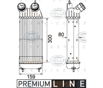 Интеркулер (охладител за въздуха на турбината) HELLA 8ML 376 746-211 за PEUGEOT EXPERT платформа от 2007