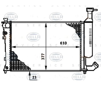 Радиатор, охлаждане на двигателя HELLA 8MK 376 719-511 за CITROEN BERLINGO (MF) пътнически от 1996 до 2011