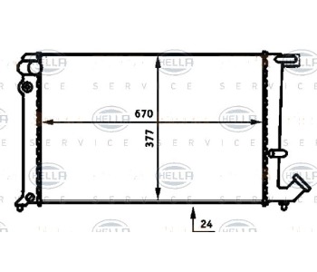 Радиатор, охлаждане на двигателя HELLA 8MK 376 716-591 за CITROEN XSARA (N2) комби от 1997 до 2010