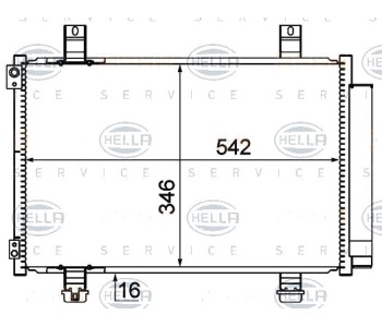 Кондензатор, климатизация HELLA 8FC 351 310-291 за OPEL AGILA (B) (H08) от 2008